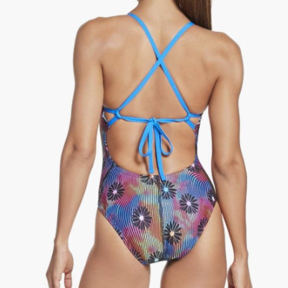 Speedo Women's Swimsuit One Piece Endurance Turnz Tie Back Printed SIZE 6/32 - Picture 3 of 3